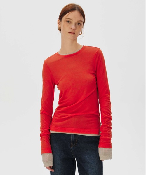 tシャツ KUME/クメ Basic Tencel Layering T-shirt ロングスリーブ Ｔシャツ レディース KUME tシャツ KUME/クメ Basic Tencel Layering T-shirt ロング