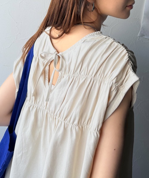 tシャツ 着るだけでオシャレ度ワンランクアップ。綿100％シルケット加工シャーリングトップス レディース | classicalelf | 11