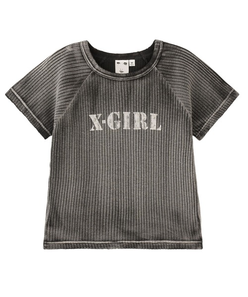 X-girl（エックスガール） tシャツ FADED RIB BABY TOP レディース