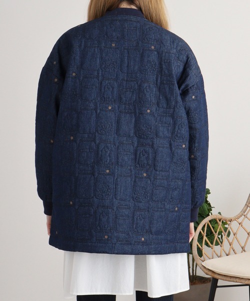 Emago（イマゴ） ブルゾン アウター クマの子刺繍キルティングブルゾン