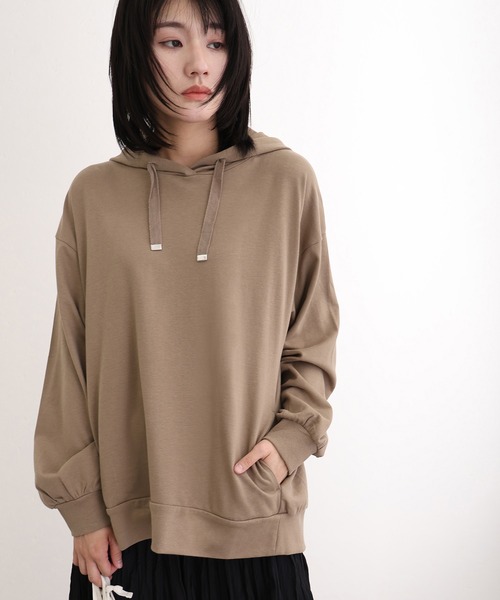 tシャツ ミニ裏毛スリットパーカースウェット レディース