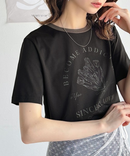 tシャツ ストライプトリムTシャツ レディース J.PRESS tシャツ 「WEB限定カラーあり」ランダムシアー