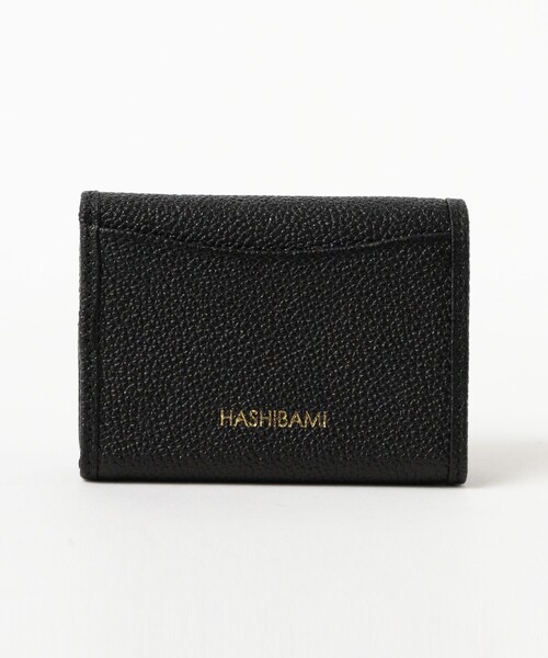 HASHIBAMI ブラックレザー 三つ折り財布 Hashibami 財布 「WEB限定」Hashibami / レザー リボン 3つ折り