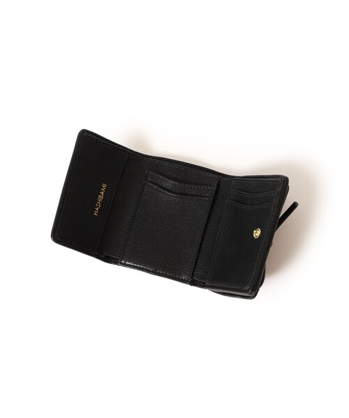 HASHIBAMI ブラックレザー 三つ折り財布 Hashibami 財布 「WEB限定」Hashibami / レザー リボン 3つ折り