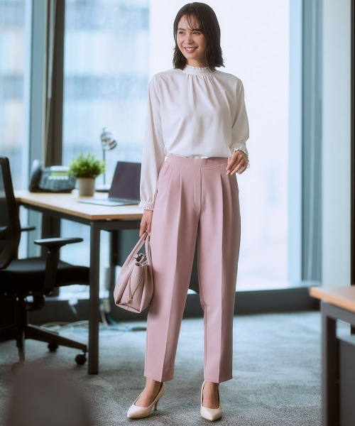 7days Life Styling スラックス パンツ ダブルクロスツータック