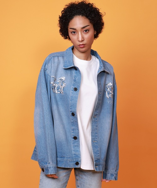 ★プロフ必読★ヨリ　デニムジャケット Revo. デニムジャケット gジャン YOIDORE -酔いどれ- 浮世絵 ビール