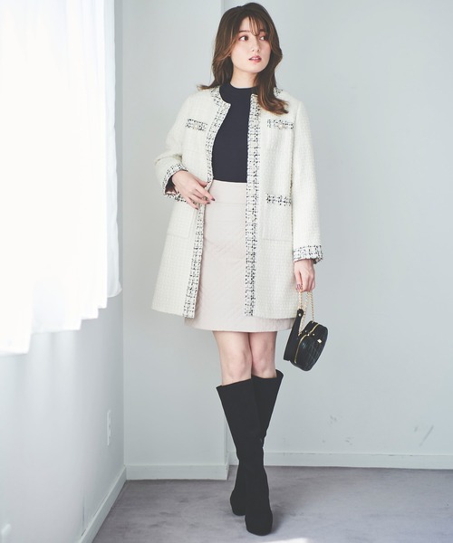 「31 Sons de mode」 ノーカラーコート 36 オフホワイト レディース_画像2