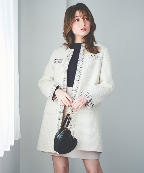 「31 Sons de mode」 ノーカラーコート 36 オフホワイト レディース_画像4