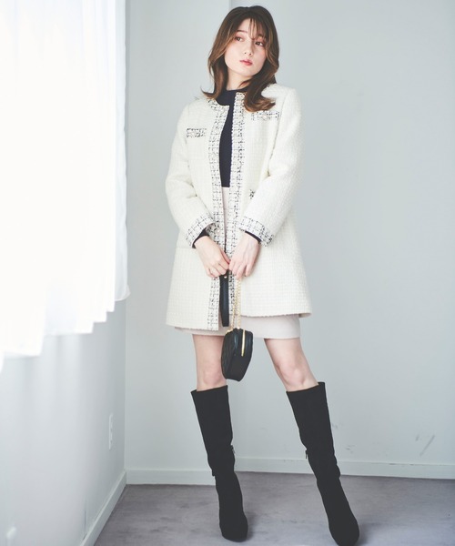 「31 Sons de mode」 ノーカラーコート 36 オフホワイト レディース_画像5