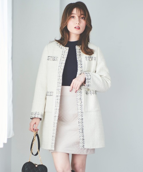 「31 Sons de mode」 ノーカラーコート 36 オフホワイト レディース_画像7