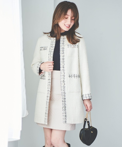 「31 Sons de mode」 ノーカラーコート 36 オフホワイト レディース_画像9