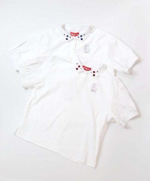 ARCHIVIO ポロシャツ ホワイト 362026 archivio（アルチビオ） ポロシャツ ポロ 「LADIES」サッカー地撥水