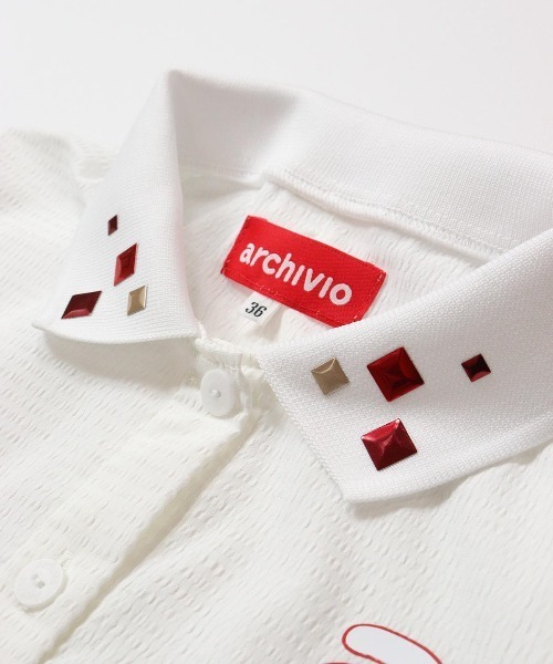 ★新品★タグ付　アルチビオ archivio ポロシャツ ホワイト サイズ36 archivio（アルチビオ） ポロシャツ ポロ 「LADIES」サッカー地撥水