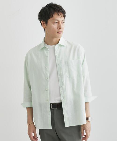 TAKEO KIKUCHI（タケオキクチ） シャツ ハイブリッド リネン 7分袖