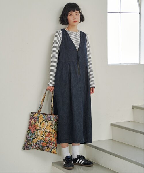 【Vネックラインで美しく♪】Louis Vuitton★デニムミニドレス an/アン】ホルターネック ラメ ジップデザイン ドット柄 バック