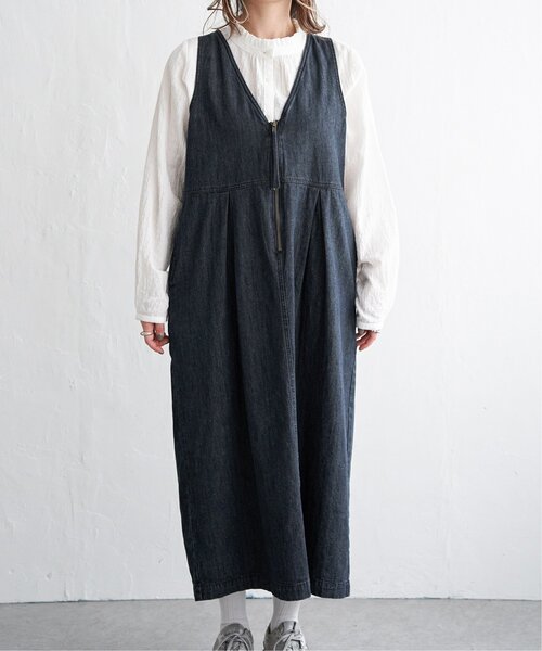 国内発送【J.Crew】ひざ丈デニムワンピース 関税込 長袖レトロワンピース デニムワンピース ロング丈ワンピース