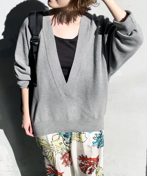Spick & Span ロゴニット　グレー Spick & Span（スピックアンドスパン）の「ダブルジャガード
