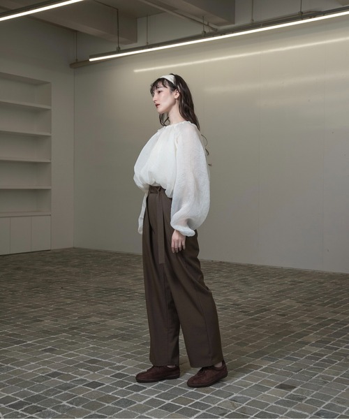 AERMA boutique ブラウス volume sheer blouse sheer gather volume blouse | AÉRMA boutique