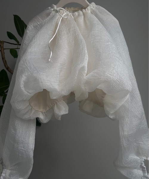 lawgy ブラウス シャツ hem balloon volume sheer blouse / ヘム