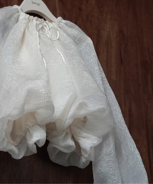 トップス lawgy hem balloon volume sheer blouse lawgy ブラウス シャツ hem balloon volume sheer blouse / ヘム