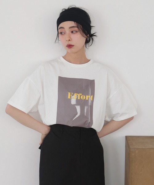 tシャツ フォトプリント ノースリーブTシャツ レディース FRAMeWORK tシャツ Tシャツ フォトプリントノースリT レディース