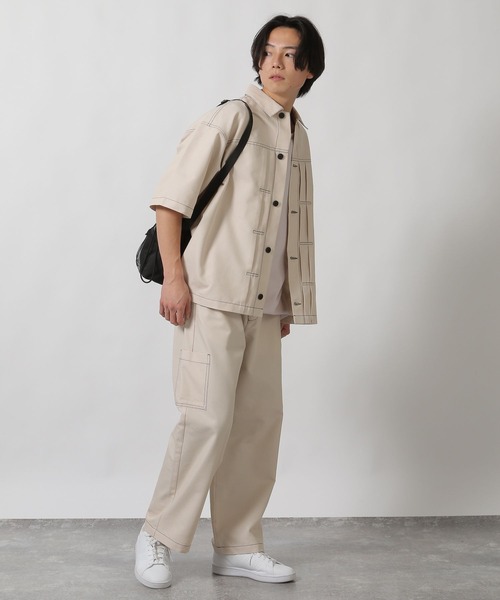 LAKOLE（ラコレ） シャツ 半袖 「セットアップ可」CVCトラックシャツ