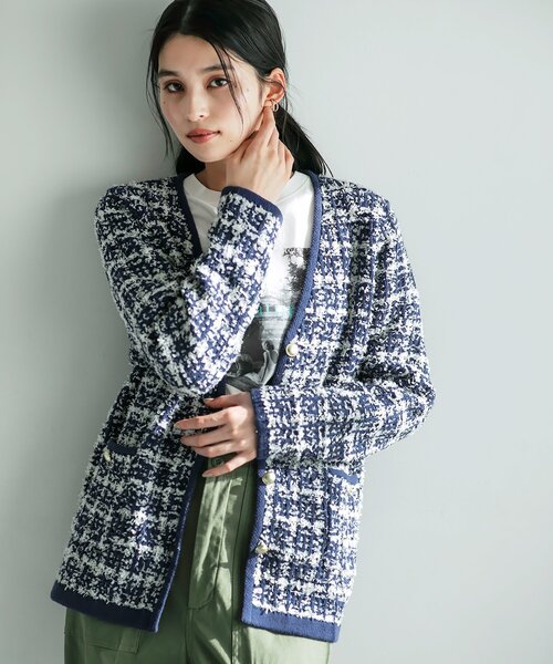 「OPAQUE.CLIP」 ニットカーディガン 38 イエロー系その他5 レディース_画像2