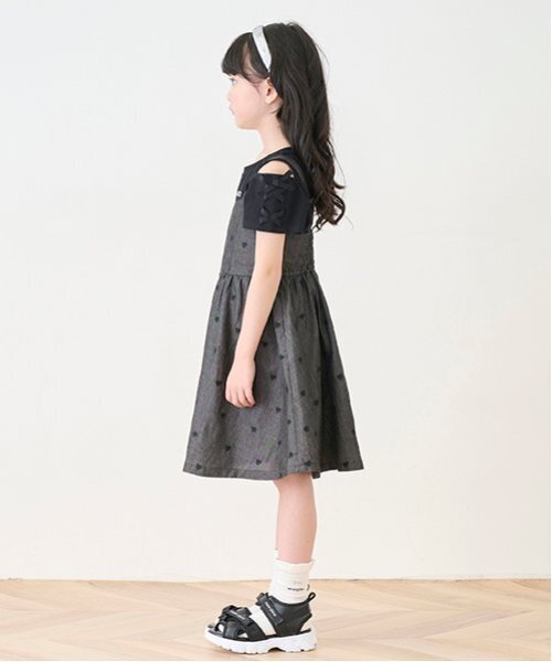【新品】mezzo piano junior ワンピース Tシャツセット 140 mezzo piano Junior キャミワンピース＆ボーダーTシャツセット