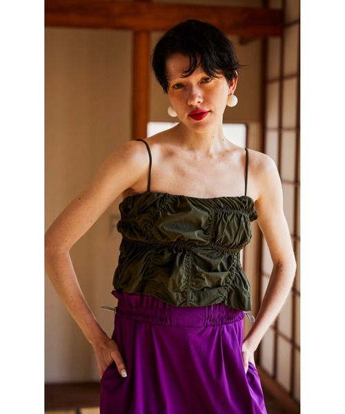 キャミソール IRREGULAR SHIRRING CAMISOLE