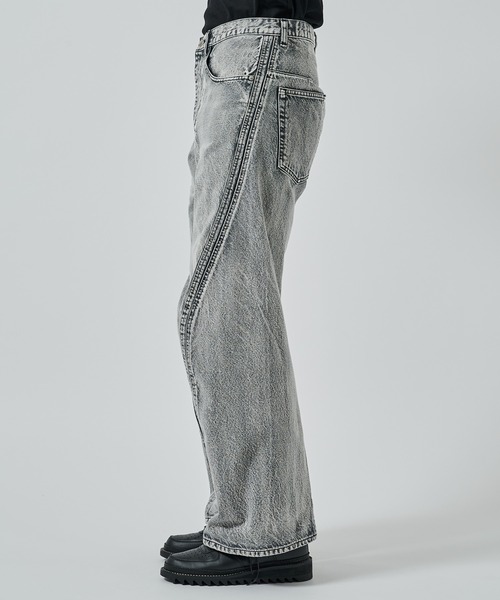 【美品】o別注 NVRFRGT 3D TWISTED WIDE LEG サイズ1 NVRFRGT ジーンズ 「NVRFRGT」別注 3D TWISTED WIDE LEG JEANS