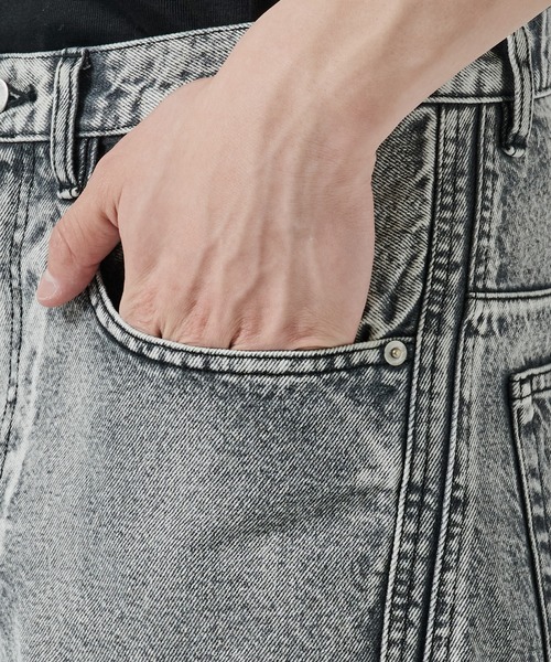 NVRFRGT ワイドレッグデニム グレー NVRFRGT - 【残りわずか】3D Twisted Wide Leg Jeans | ACRMTSM