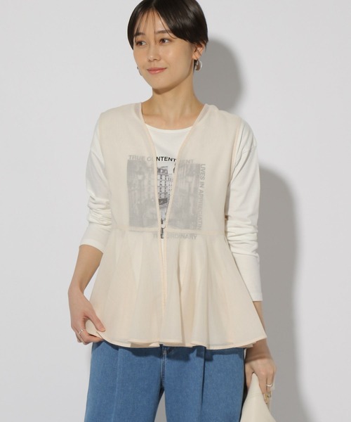 ella_selectshop エラ　ぺプラムジレ　ベスト Elura ベスト ジレ シアーペプラムジレ／327513 レディース