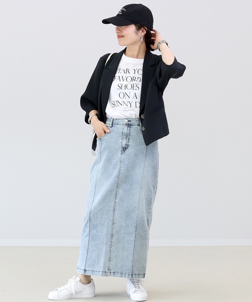 Aletta vita デニムスカート ストレッチデニムロングスカート