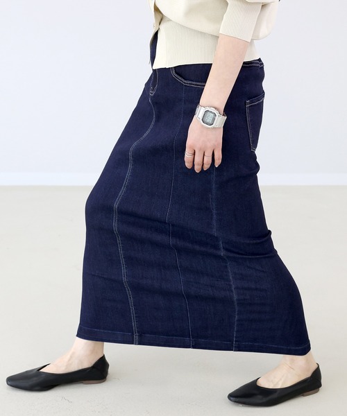 Aletta vita デニムスカート ストレッチデニムロングスカート