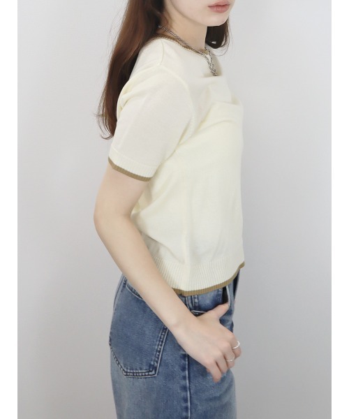 Reurie'（レウリィ） tシャツ 半袖 バイカラー半袖トップス／bicolor
