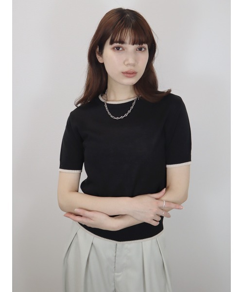 Reurie'（レウリィ） tシャツ 半袖 バイカラー半袖トップス／bicolor