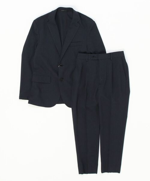 B&Y◆ネイビーストライプ スーツ◆上下セット Perfect Suit FActory セットアップ 「上下洗える/防シワ」WEB