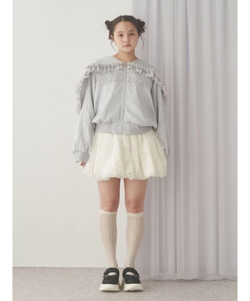 メリージェニー リボンブルゾン ブルー 新品 コート アウター ジャケット merry jenny（メリージェニー）｜ブルゾン一覧 - WEAR