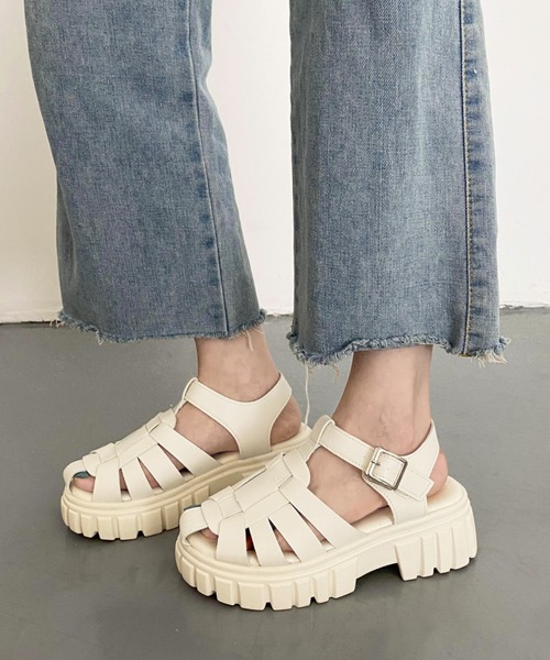 「Shoes in Closet」 フラットサンダル M ブラック レディース_画像2