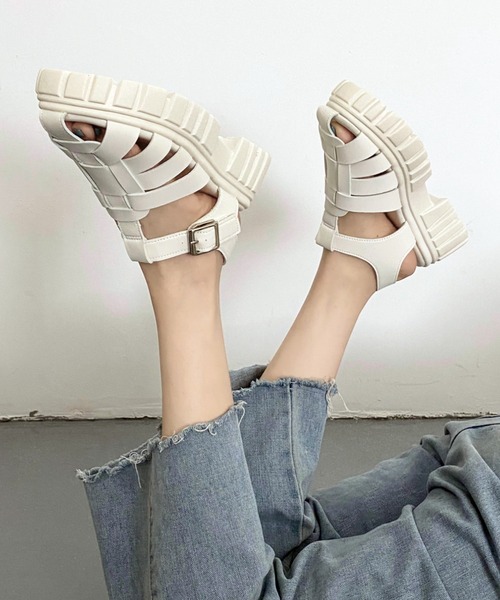 「Shoes in Closet」 フラットサンダル M ブラック レディース_画像4