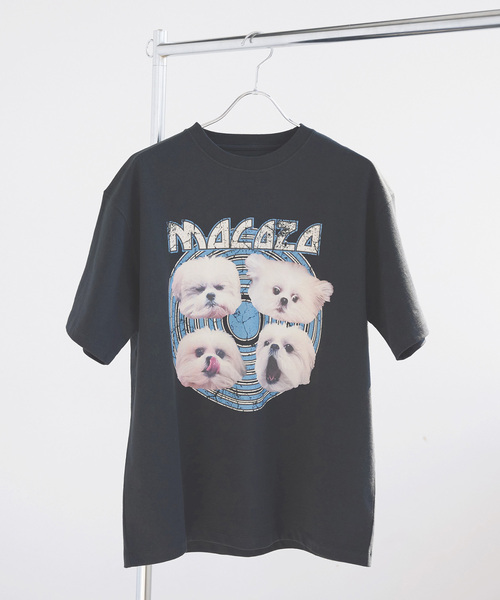 tシャツ シャーリング ボーダー Tシャツ レディース B.C STOCK tシャツ 「追加2」「WEB限定」モコゾウ ロックTEE
