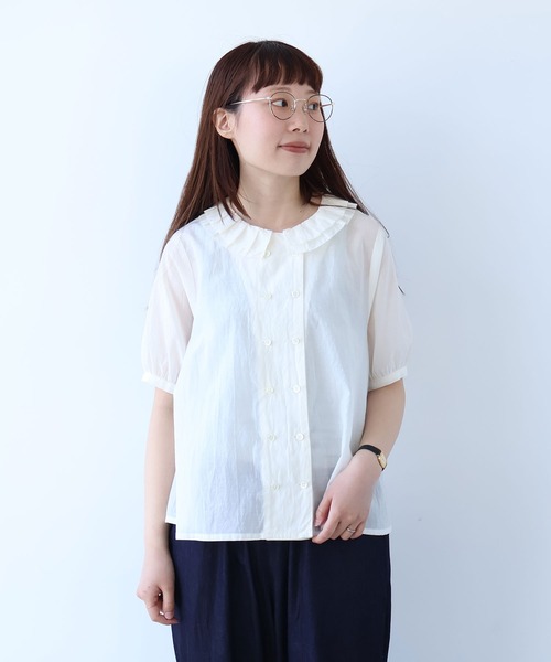 bulle de savon（ビュルデサボン） ブラウス シャツ コットン/キュプラ
