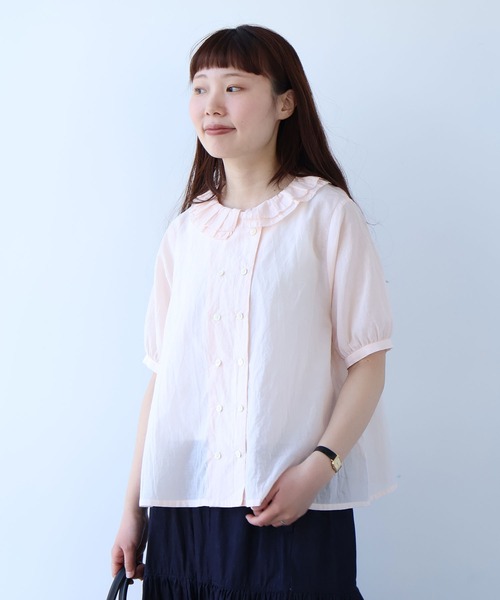 bulle de savon（ビュルデサボン） ブラウス シャツ コットン/キュプラ