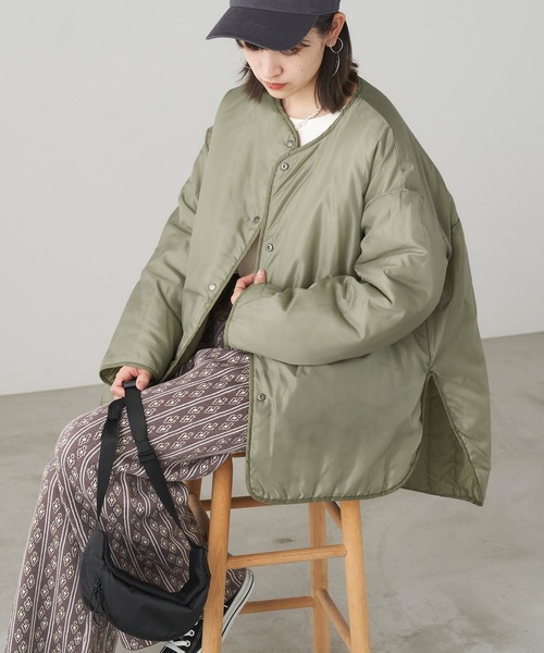 「Chaco closet」 ノーカラーコート FREE ベージュ レディース_画像6