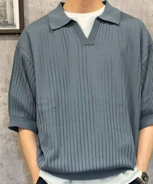 BACK NUMBER セーター ニット 「BACK NUMBER」透かし編みニット