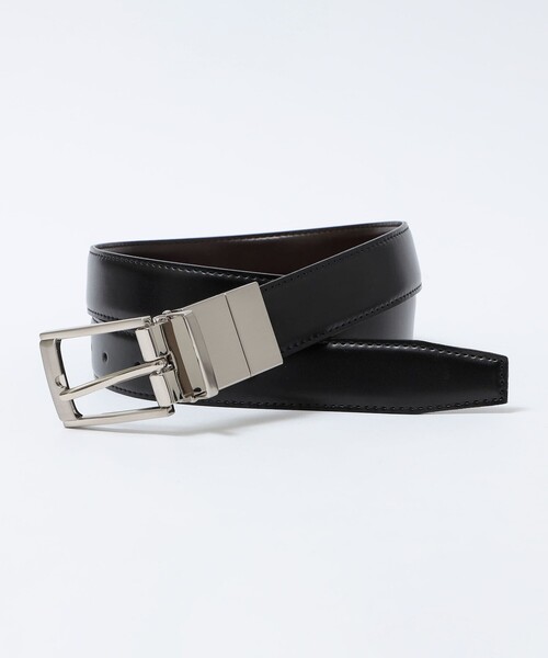 SHIPS(シップス) ベルト - 黒×シルバー SHIPS（シップス） ベルト 「WEB限定」SHIPS: ワンサイズフィット