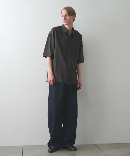 STUDIOUS（ステュディオス） シャツ 半袖 「STUDIOUS」SUMMER WOOL