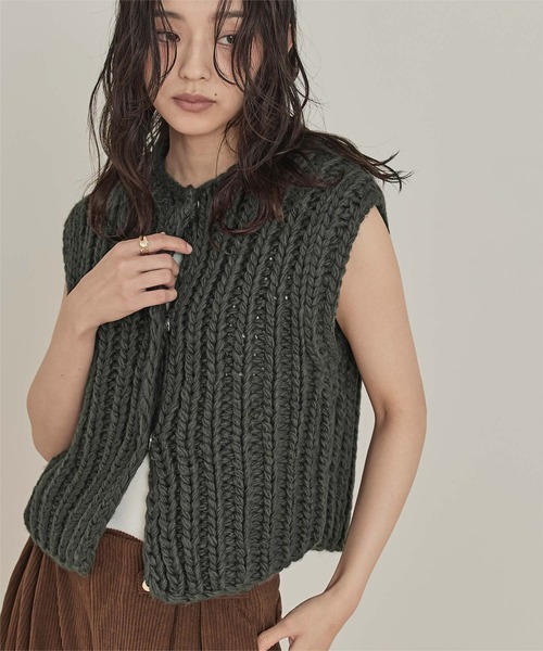 miette（ミエット） ニット セーター ローゲージハンドニットベスト