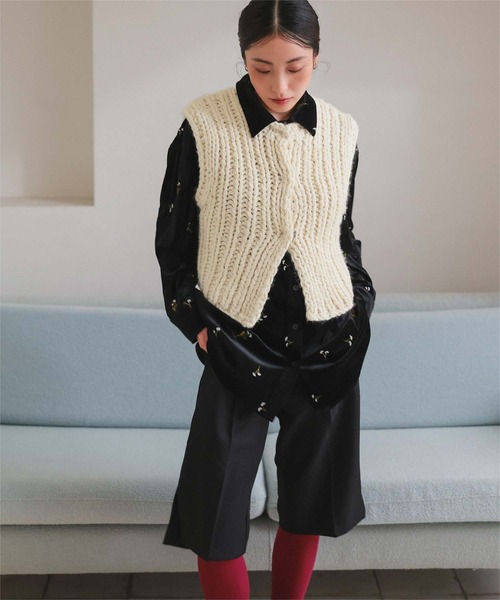 miette（ミエット） ニット セーター ローゲージハンドニットベスト