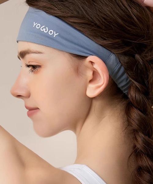 HYS SHOP ヘアバンド レディース 英字ロゴフィットネスヘアバンド